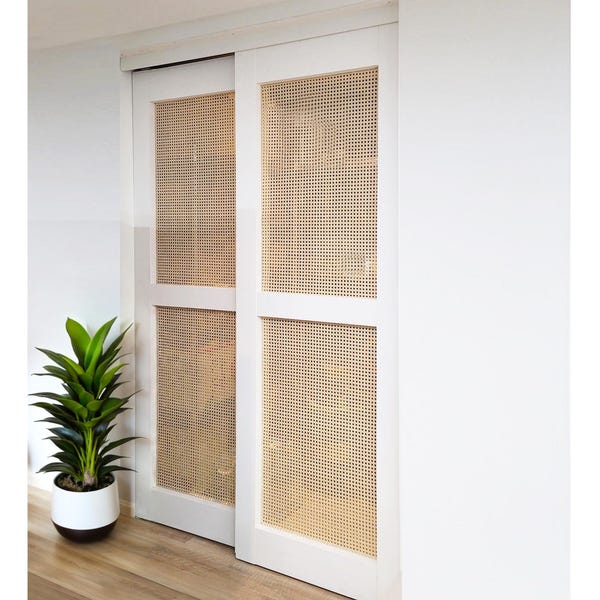 Rattan Panel, Cane Webbing Door, Solid Wood, Custom Size with Sliding and Folding Options