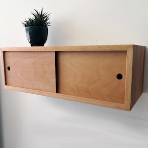 Custom Size Solid Beech Wood Entryway Console Table - Floating Design