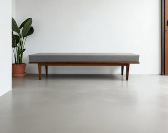 Custom Size Modern Chaise Lounge, No customs duty for the USA and EU,  Wood Bench, Solid Beech, Entryway Scandinavian Seating, Made to Order