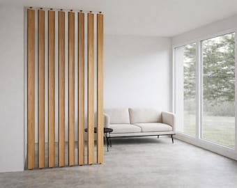 Biombo de láminas de longitud personalizada: partición de láminas giratorias, pantalla de privacidad