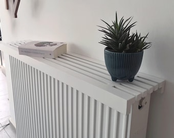 Custom made White Wooden Radiator Top Shelf: Cat Sleeping Surface