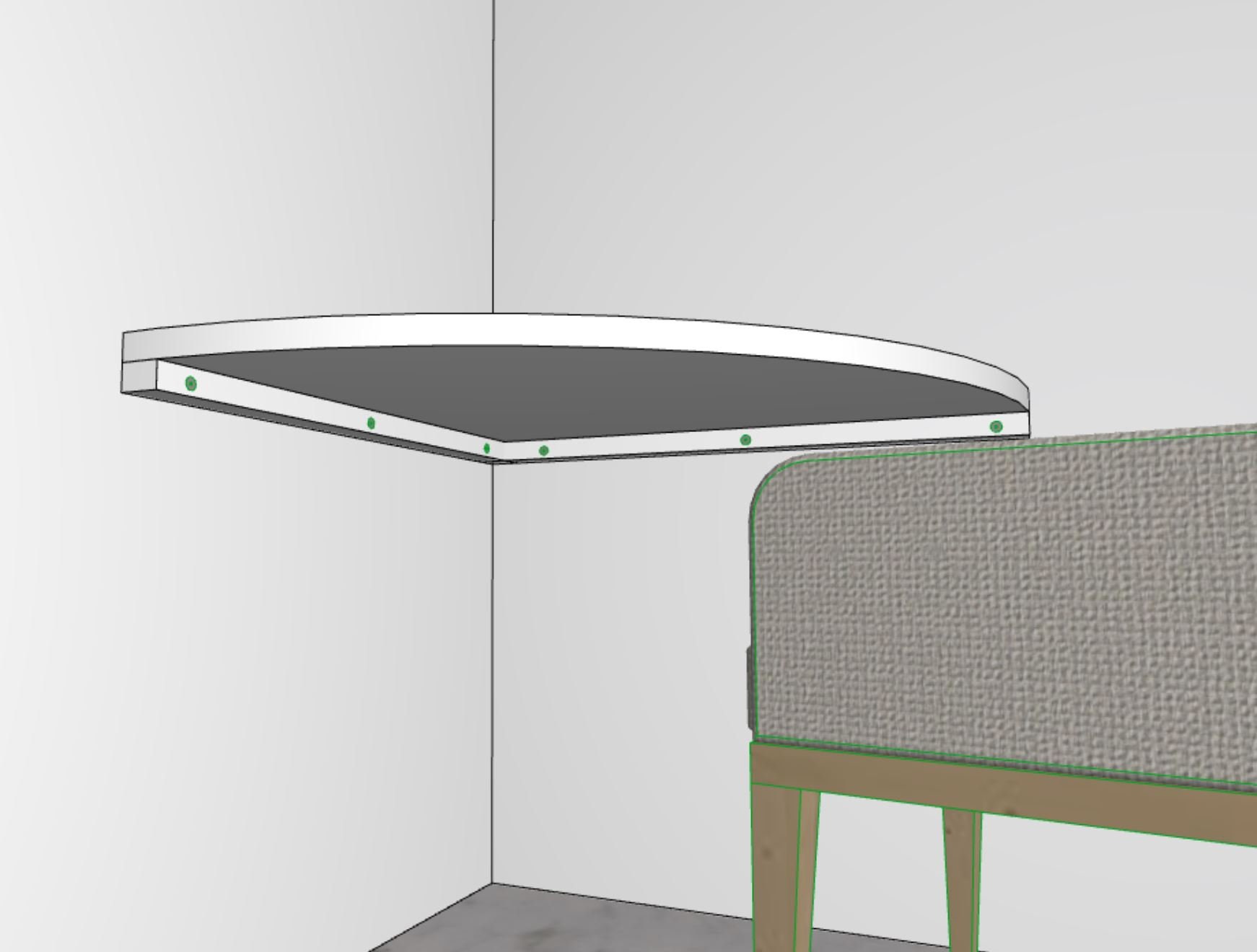 Custom Floating Round Corner Desk Solid Wood Home Office Etsy