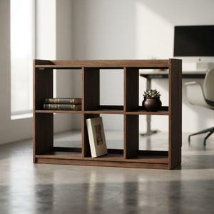 Custom Beechwood Vinyl Record Storage, Decorative Open Shelving Unit