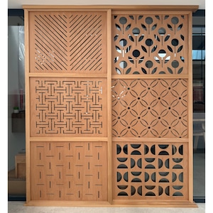 CUSTOM Size and Pattern Sliding Door, No customs duty for the USA and EU, Wooden Room Divider, Closet Door, Cabinet Door, Made to Order