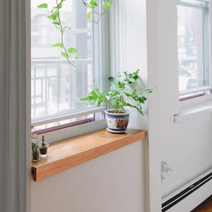 Window Plant Shelf, Custom Size Solid Wood Sill Cover