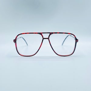 Luciano Pavarotti  Mod 55 70s Vintage Red And Black Aviator Unique Eyeglasses Womens & Mens Frame NOS Made İn İtaly