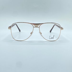 LT Lord 7141 90s Vintage Gold Aviator Unique  Eyeglasses Women & Men Frames New Old Stock Made İn İtaly