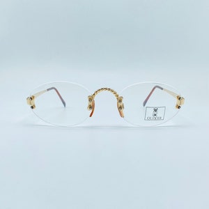 OLIVER by Valentino 1350 / 80s  /   Rimless Oval /  Vintage Unique Eyeglasses /  Men & Women frames / Made İn İtaly