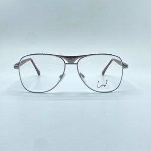 LT Lord 7141 90s Vintage Gun Aviator Unique  Eyeglasses Women & Men Frames New Old Stock Made İn İtaly