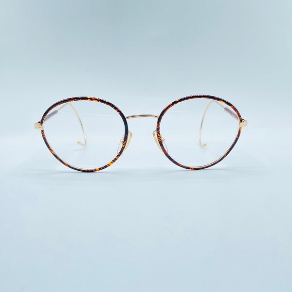 Gouverneur Audigier Pantos Cal. 52 1940s Vintage Gold And Acatate Oval Antique Eyeglasses Womens & Mens Frame Never Used Made İn France