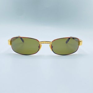 Le Club 1471 avss Vintage 90s tortoise and gold small rectangle oval  unique sunglasses mens & women, NOS
