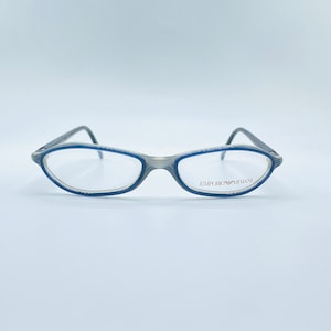 Emporio Armani Mod. 624 425 / 90s / Vintage Micro Slim Blue Cat eye Eyeglasses / Men & Women Frames / New old stock  / Made İn İtaly