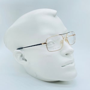 LT Lord 7129 / 90s /  Vintage 22 KT Gold Plated Rectangle Eyeglasses Women & Men Frames/ New old stock  / Made İn İtaly