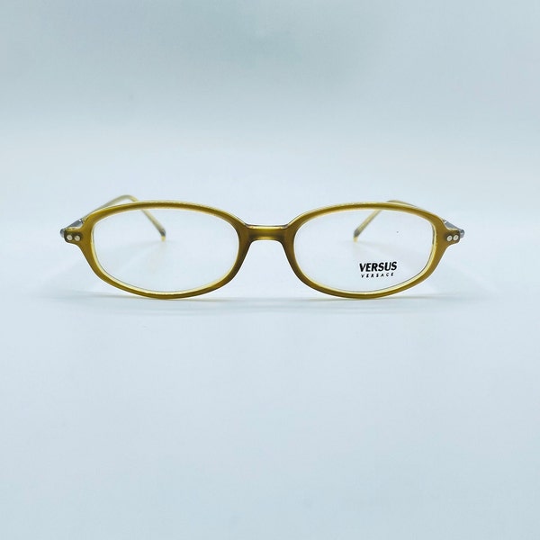 Versus Versace Mod. C82 / 90s / Vintage Slim Oval Rectangle Unique Eyeglasses / Womens & Mens Frame / NOS / Made İn İtaly