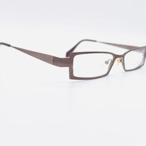 90s Micro Rectangle Cat Eye Glasses: Vintage Brown Frames, NOS