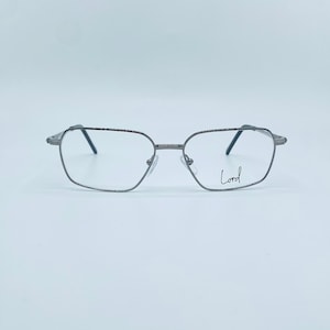 Lord 7190 2 90s Vintage Gun Metal Hexagon  Square Unique Eyeglasses Men & Women Frame New old stock  Made İn İtaly