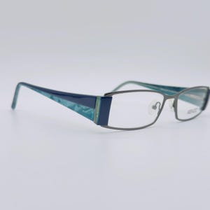 Kenzo mod. C2137 , 90s , Vintage Blue Colorful Small Rectangle Glasses , Women & Men Frames , NOS