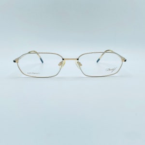 Davidoff FMG Titanium G 25 9439-164 vintage Gold Slim Rectangle Lunettes de vue uniques Femmes et hommes Montures Neuf ancien stock Fabriqué en Allemagne