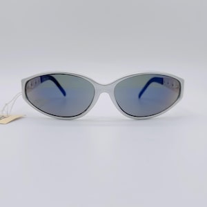 Vintage Jean Paul Gaultier Shield Sunglasses: 90s Grey & Silver Frames, Made in Japan