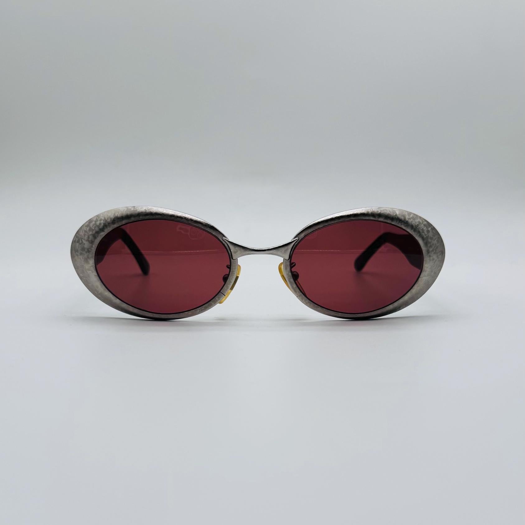 Vintage Fendi Cat Eye Sunglasses: Grey Oval Frames, 90s NOS