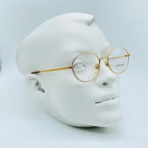 İmage Fire Fox F-015  90s vintage gold unique oval glasses women & men frames made in france NOS