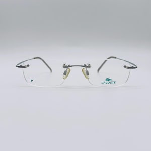 Vintage Lacoste Titanium Rimless Eyeglasses: 90s Square Frames NOS