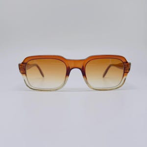 Vintage 80s Rectangle Sunglasses: Orange Gradient Lenses, Otticalux NOS