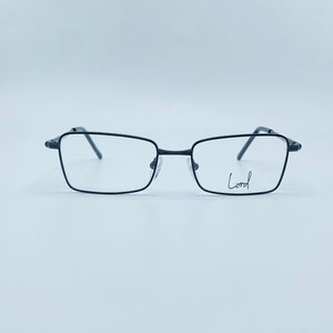 Lord 7094 3 90s Vintage Matte Black Square Unique Eyeglasses Men & Women Frame New Old Stock Made İn İtaly
