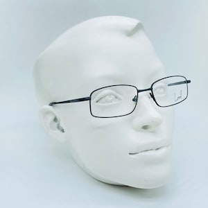 LT Lord 7091 3 90s Vintage Matte Black Metal Small Rectangle Eyeglasses Men & Women Frames New old stock Made İn İtaly