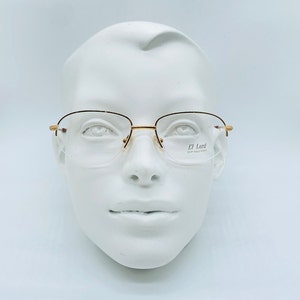 LT Lord 7102 90s Vintage 22 KT Gold Plated Aviator  Half Rim  Eyeglasses Women & Men Frames New old stock  Made İn İtaly