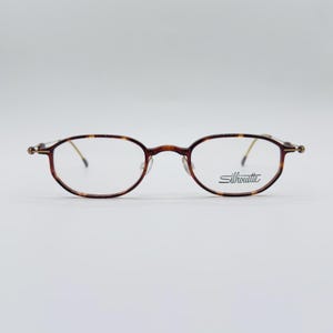 Silhouette M 2780 6054 90s vintage gold and tortoise titanium slim hexagon eyeglasses women & men frames NOS made in austria