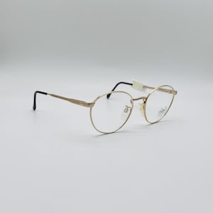 Lüxottica mod. 1164 , 90s , vintage gold flexible , round unique glasses , women & men frames , NOS