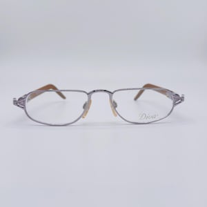 Diva 5114 Col. 128 / Vintage 90s Purple and Genuine Wood Temples Reading Small Rectangle Eyeglasses / Womens & Mens Frame / NOS