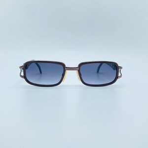 Diva 4085 169 , 90s , Vintage Brown Rectangle  Double Rim Unique Sunglasses , Men & Women Frames , NOS