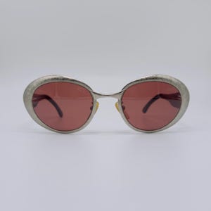 Vintage Fendi Cat Eye Sunglasses: Grey Oval Frames, 90s NOS