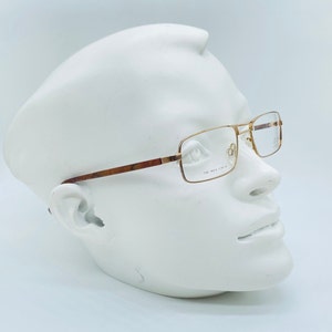 LT Lord 7142  90s Vintage 22 KT Gold Plated Bronze Metal Small Rectangle Eyeglasses Women & Men Frames New old stock Made İn İtaly