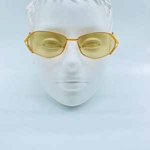 Swiline 11672 80s Vintage Gold Cat Eye Óculos de Sol Únicos Lentes Minarel NOS Feito na Suíça