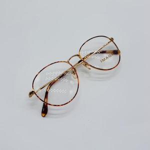 İmage 3321 Col.2 90s vintage panto gold round glasses women & men frames NOS