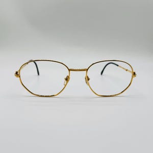 BOUCHERON 121-03 80s Vintage Gold Square Unique glasses Women & Men Frames NOS Made İn France