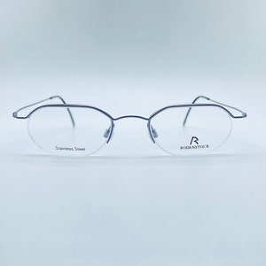 Rodenstock Mod. R 4336 / 90s / Vintage Slim Hexagon Sılver Half Rim Eyeglasses / Womens & Mens Frame / NOS / Made İn Germany