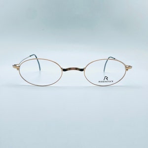 Rodenstock R 4263 A , 90s , vintage lightweight mat gold small oval eyeglasses ,  men & women frames , NOS