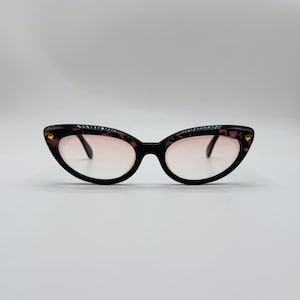 Vintage MCM Cat Eye Sunglasses: 80s Black & Pink Frames