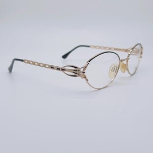 Diva 5045 11 90s Vintage black and gold cat eye unique glasss  Women Frames NOS