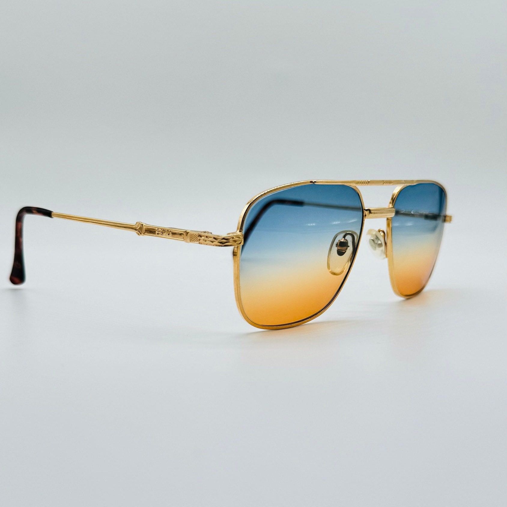 FEIHU Mod 6615 80s Vintage Gold Square Aviator Unique
