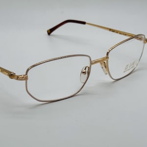 LT Lord 7100 C 123  / 90s /  Vintage 22 KT  Gold Plated , Gold And Silver Square , Rare Glasses , Women & Men Frames , NOS