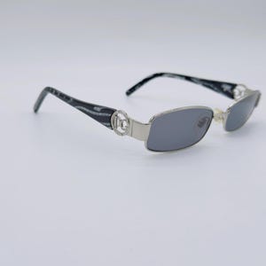 Dolce Gabbana mod DG4018 301 , 90s , vintage rhinestone silver , small square sunglasses , women frames , NOS