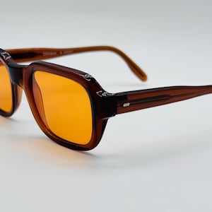 Vintage Square Sunglasses: 80s Otticalux Orange Tinted Lenses, NOS Italy