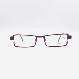 Vintage 90s Rectangle Eyeglasses: Purple & Brown Frames, You&#39;s mod.572 NOS