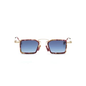 Kilian Euforia Sunglasses: Small Square Gold Frame, Colorful Lenses, NOS