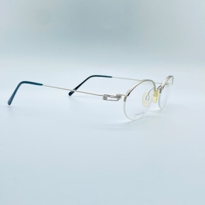 Charmant CH 8445 / 90s / Vintage Stainless Steel Titanium Half Rim Small Oval Unique Eyeglasses / Womens & Mens Frame / NOS / Made İn Japan